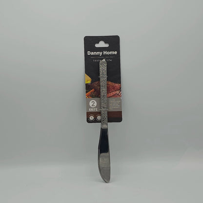 Lot de 2 Couteaux à Steak Premium avec Manche Martelé - Danny Home