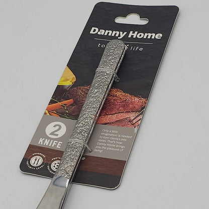 Lot de 2 Couteaux à Steak Premium avec Manche Martelé - Danny Home