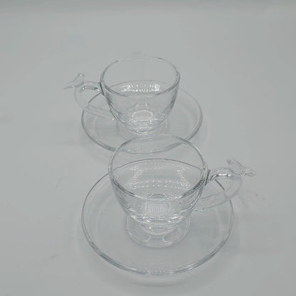 Coffret Service à Café "Bird Series" en Verre Cristallin - Set de 12 Pièces