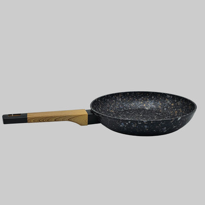 Poêle Antiadhésive Baroly 24cm – Effet Pierre & Manche Finition Bois Ergonomique
