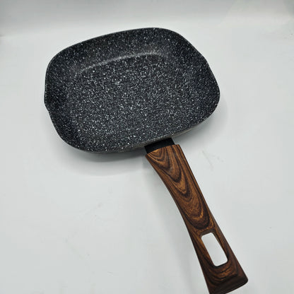 Poêle Grill Carrée 24cm en Aluminium Forgé - Revêtement Marbre Anti-Adhésif
