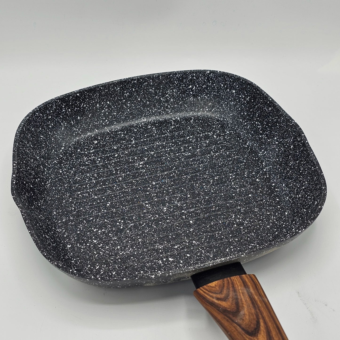 Poêle Grill Carrée 24cm en Aluminium Forgé - Revêtement Marbre Anti-Adhésif