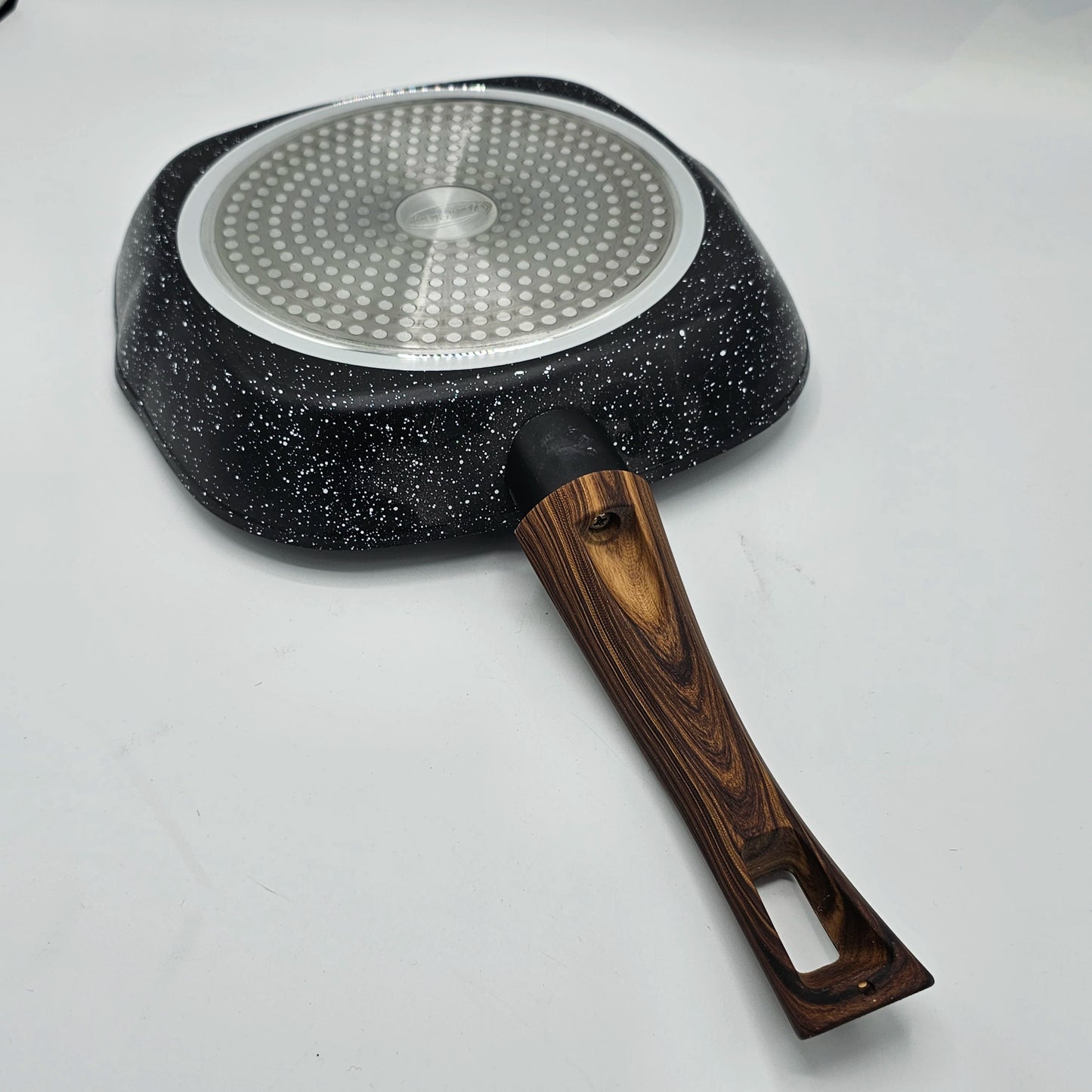 Poêle Grill Carrée 24cm en Aluminium Forgé - Revêtement Marbre Anti-Adhésif