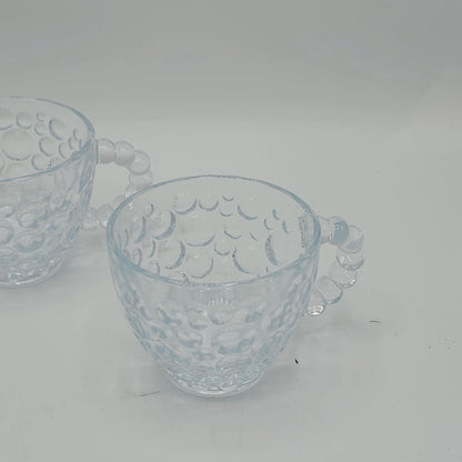 Set de 6 Tasses en Verre Perlé "Cherry Tea" – Élégance Givrée & Design Bulles