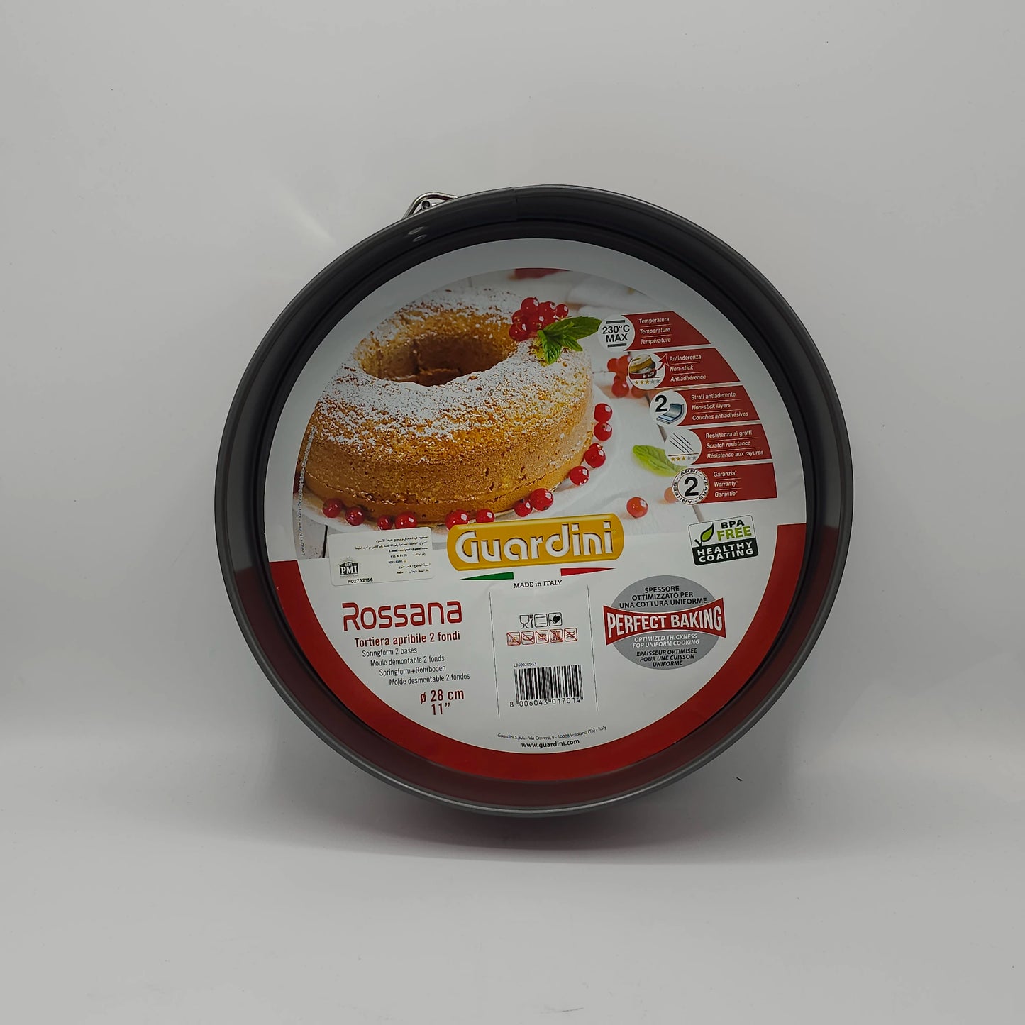 Moule à Charnière 2-en-1 Guardini Rossana – Acier Anti-adhésif Rouge (28cm)
