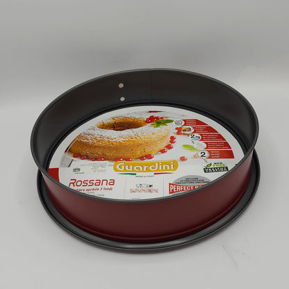 Moule à Charnière 2-en-1 Guardini Rossana – Acier Anti-adhésif Rouge (28cm)