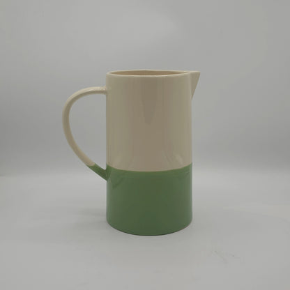 Pichet en Céramique Bicolore Vert Sauge et Crème