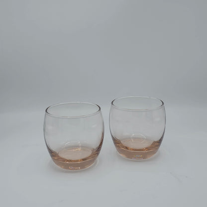 Coffret de 6 Verres Paşabahçe "Barrel" - Fond Teinté Rose (340ml)