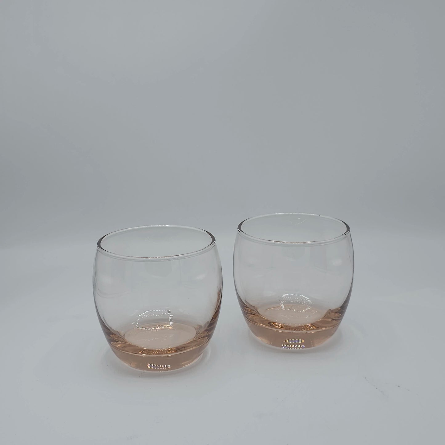Coffret de 6 Verres Paşabahçe "Barrel" - Fond Teinté Rose (340ml)
