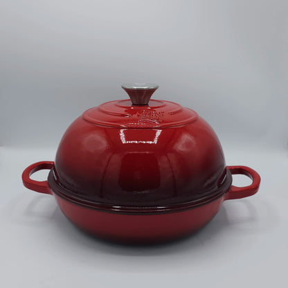 Tajine en Fonte Émaillée Rouge Cerise | Cloche de Cuisson Artisanale Premium