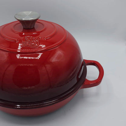 Tajine en Fonte Émaillée Rouge Cerise | Cloche de Cuisson Artisanale Premium