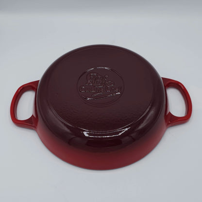 Tajine en Fonte Émaillée Rouge Cerise | Cloche de Cuisson Artisanale Premium