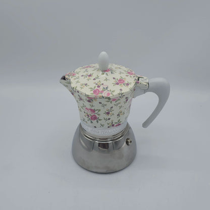Cafetière Italienne Moka G.A.T. "Espresso Italiano" - Motif Floral Vintage