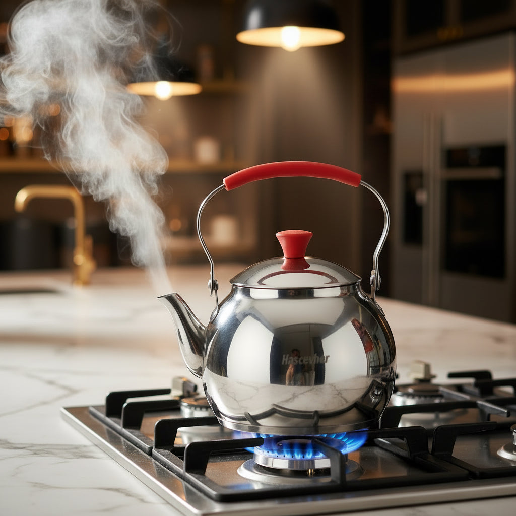 Théière Turque Authentique en Inox Hascevher (1L)