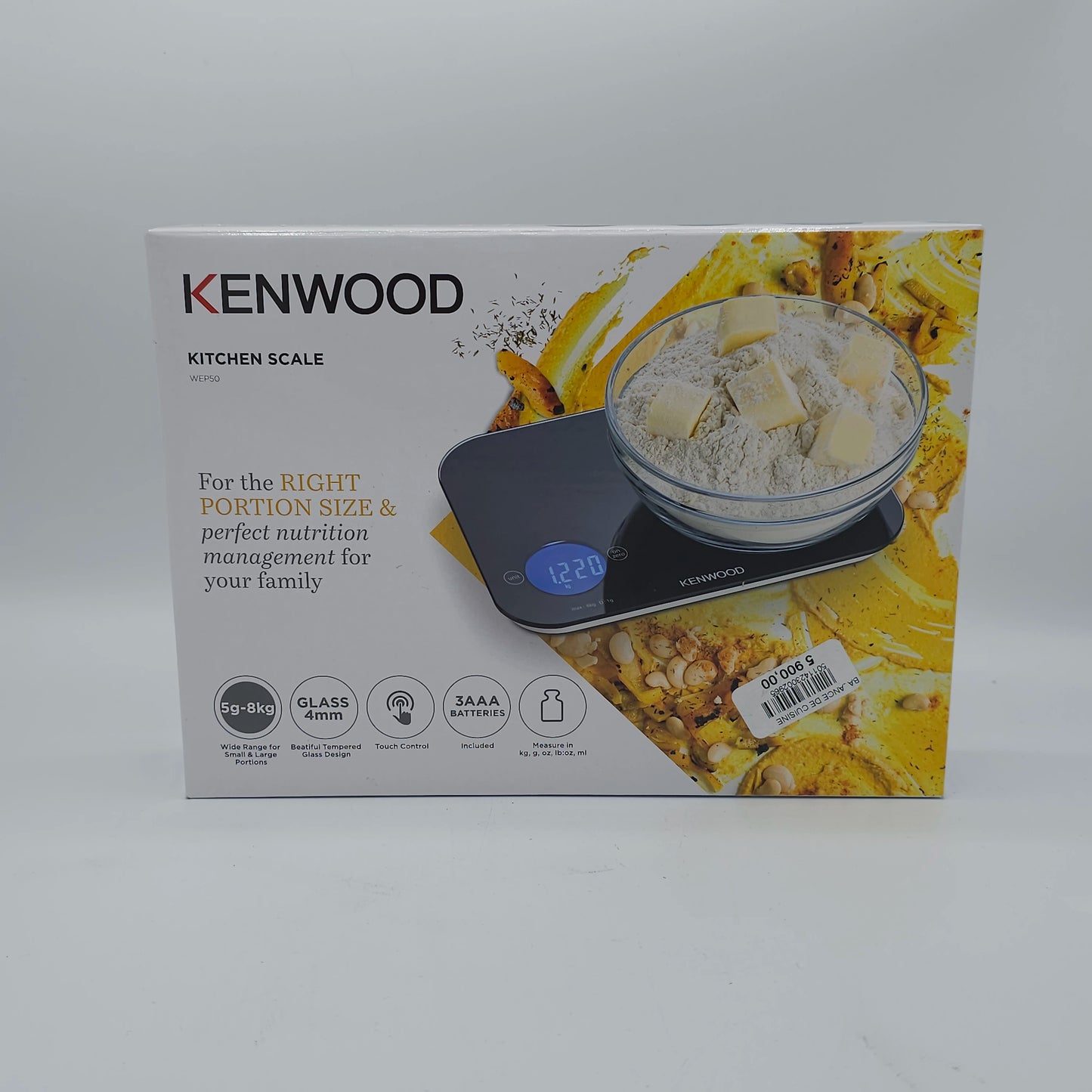 Balance de Cuisine Numérique KENWOOD WEP50 - Verre Trempé Tactile (8kg)