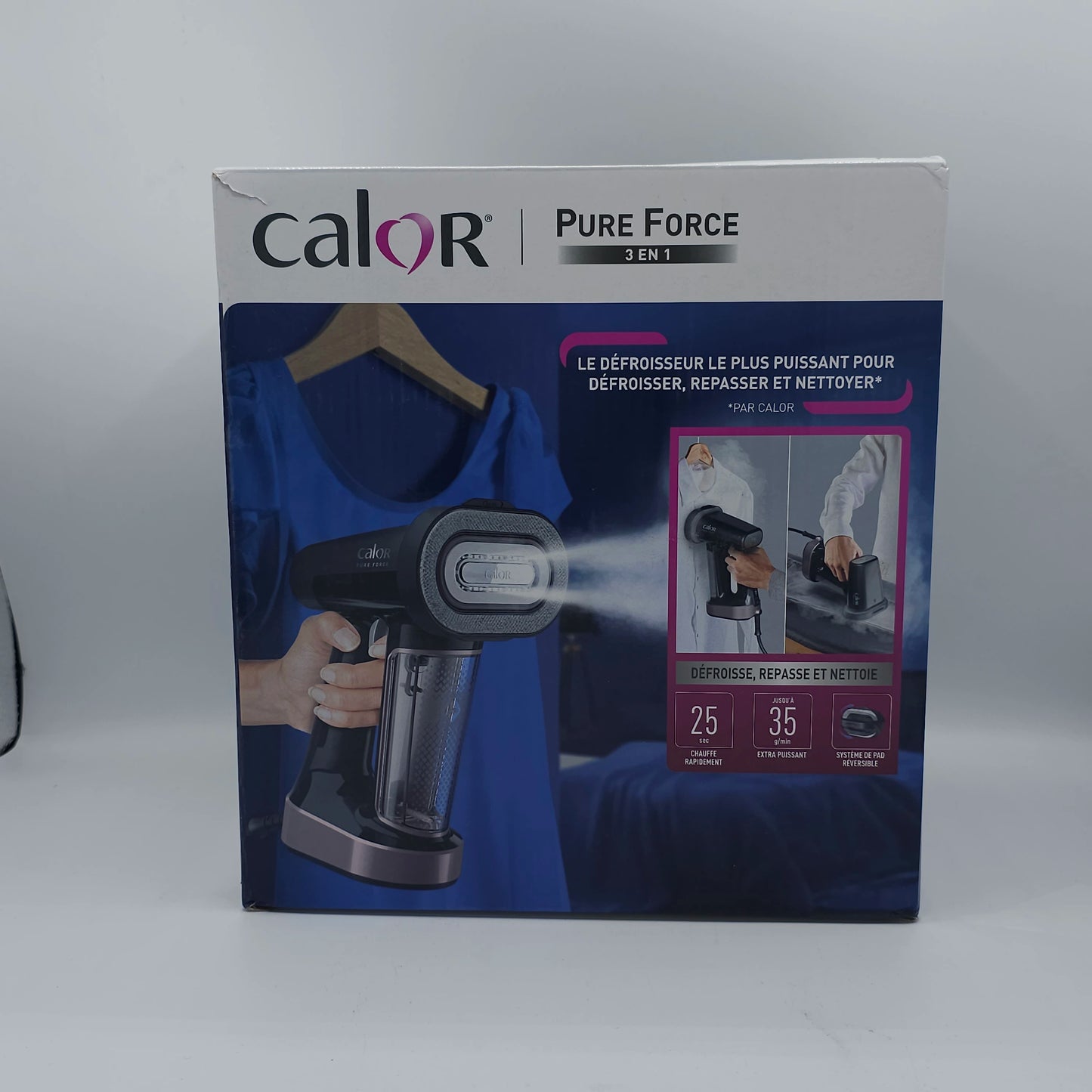 Défroisseur Vapeur Calor Pure Force 3-en-1 - Repassage Rapide & Nettoyage