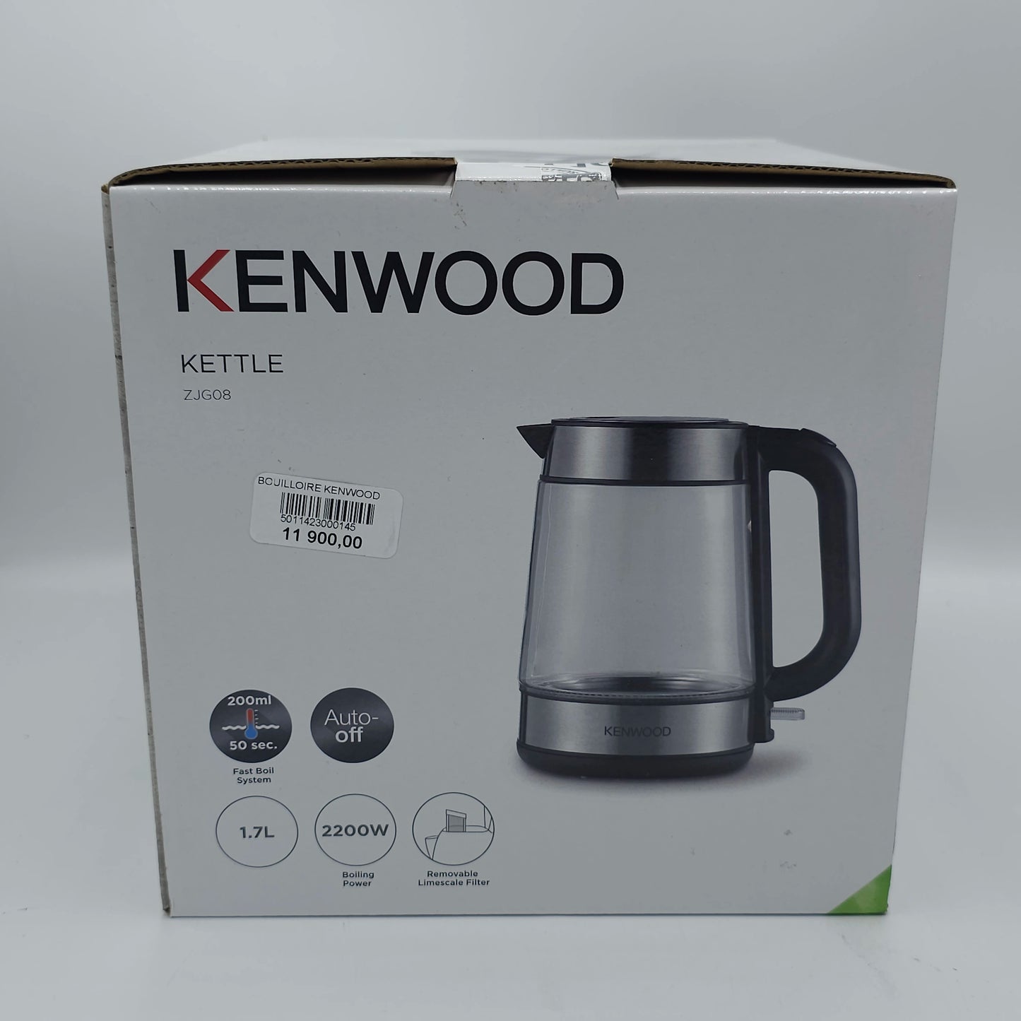 Bouilloire en Verre Kenwood ZJG08 - 1,7L & 2200W | Ébullition Rapide