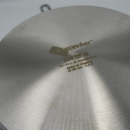 Poêle Professionnelle Hascevher Anett en Acier Inox - 28 cm