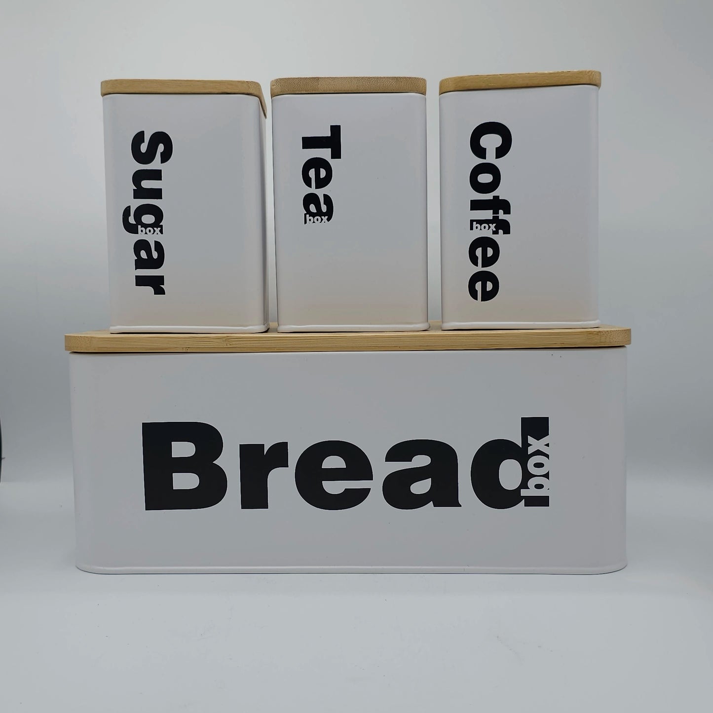 Set de Rangement Cuisine Design – Boîte à Pain & Trio de Bocaux