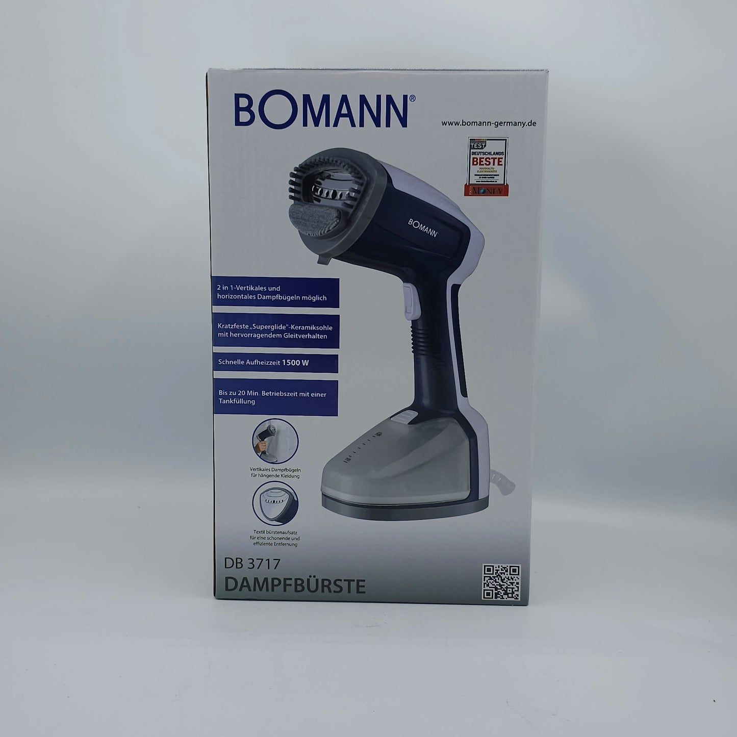 TITRE : Défroisseur Vapeur Vertical Bomann DB 3717 - 1500W - Semelle Céramique "Superglide"