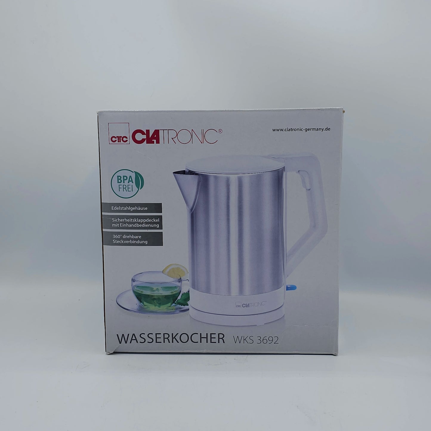 Bouilloire Électrique Clatronic WKS 3692 - Inox & Design Compact - Sans BPA