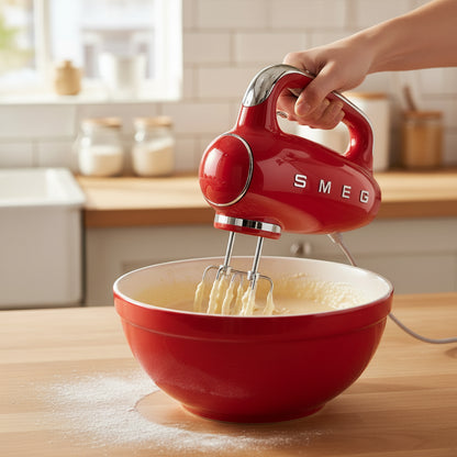 Batteur Électrique Manuel Smeg Style Années 50 - Rouge Passion
