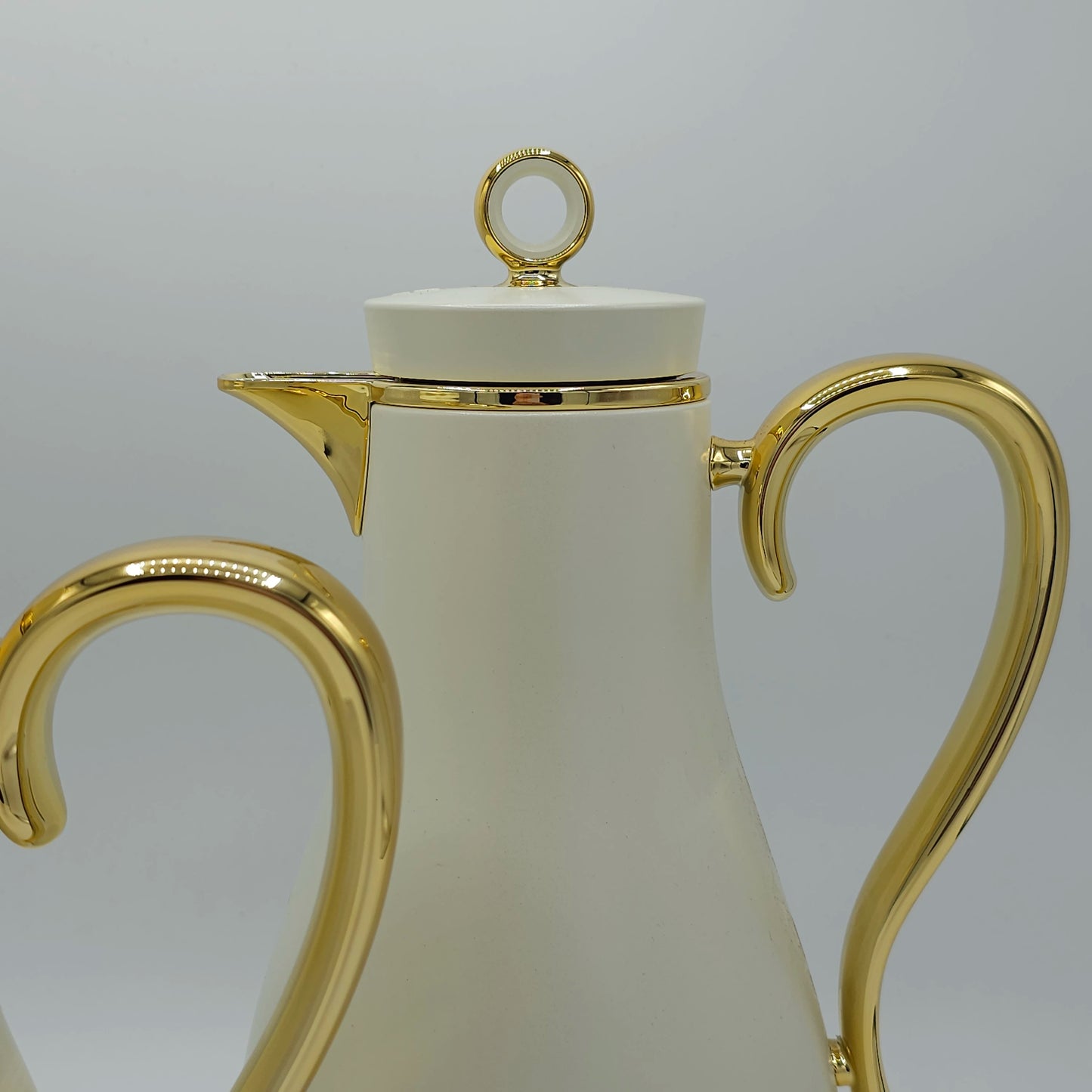 Set de 2 Cafetières/Théières Élégance Alpha – Design Moderne Blanc et Or