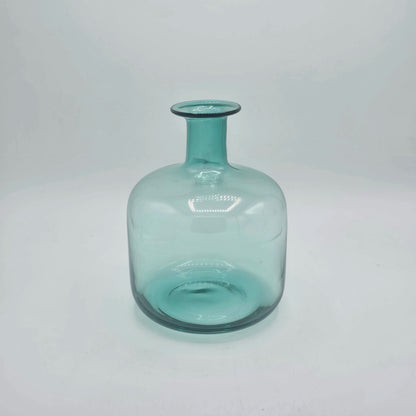 Carafe Vase en Verre Soufflé Bleu Vert Style Épuré