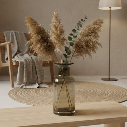 Vase Soliflore en Verre Fumé Gris Élégant