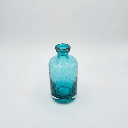 Petite Carafe Décorative en Verre Bleu Effet Bulles