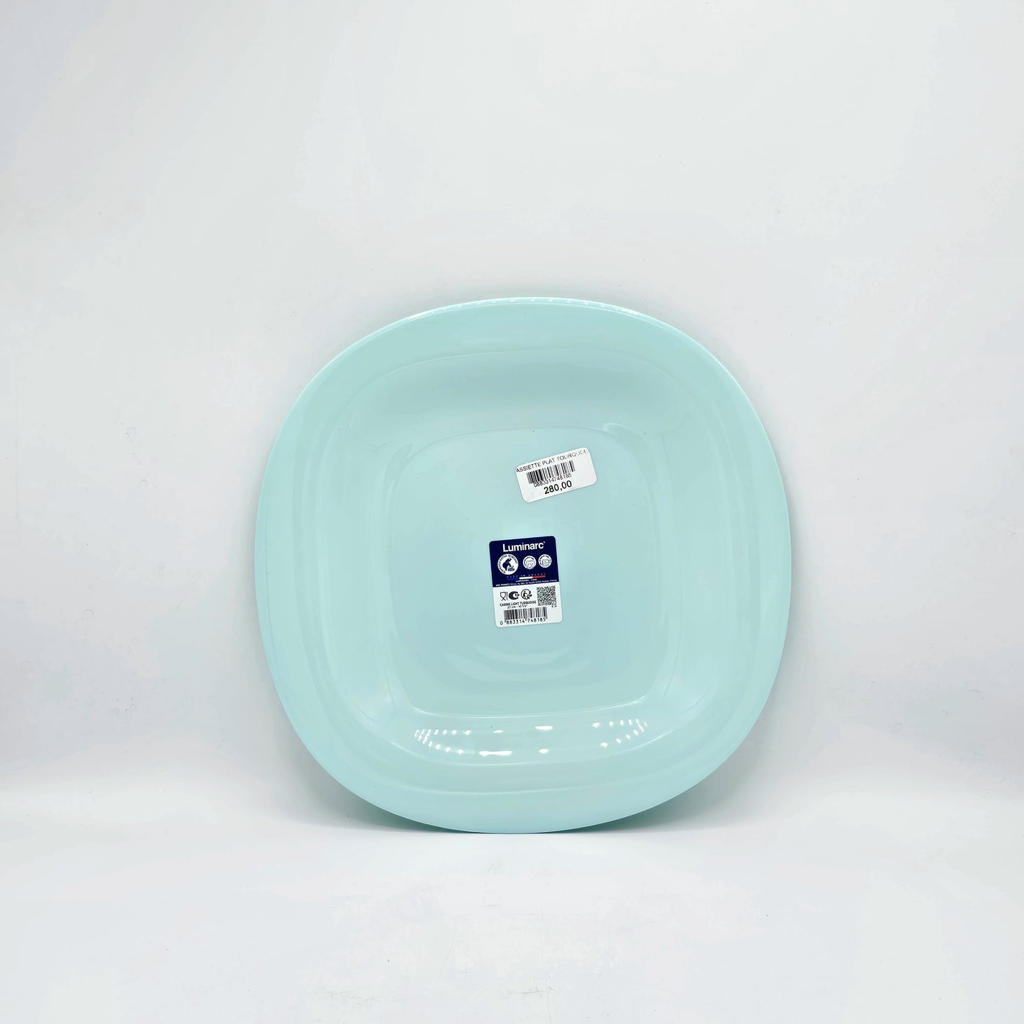 Assiette Plate Carrée Bleu Turquoise – Collection Luminarc Carine