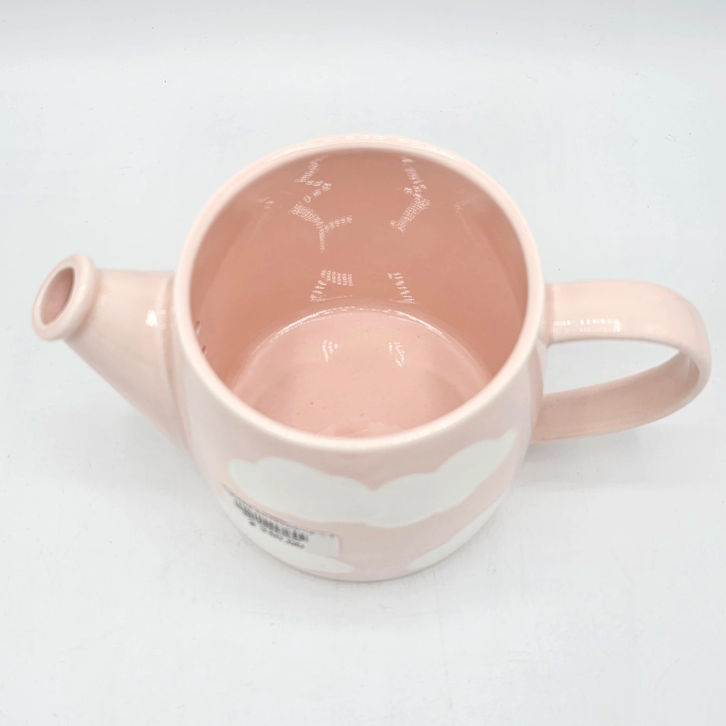 Théière en Céramique Nuage Rose – Couvercle Pomme Rouge Mignon
