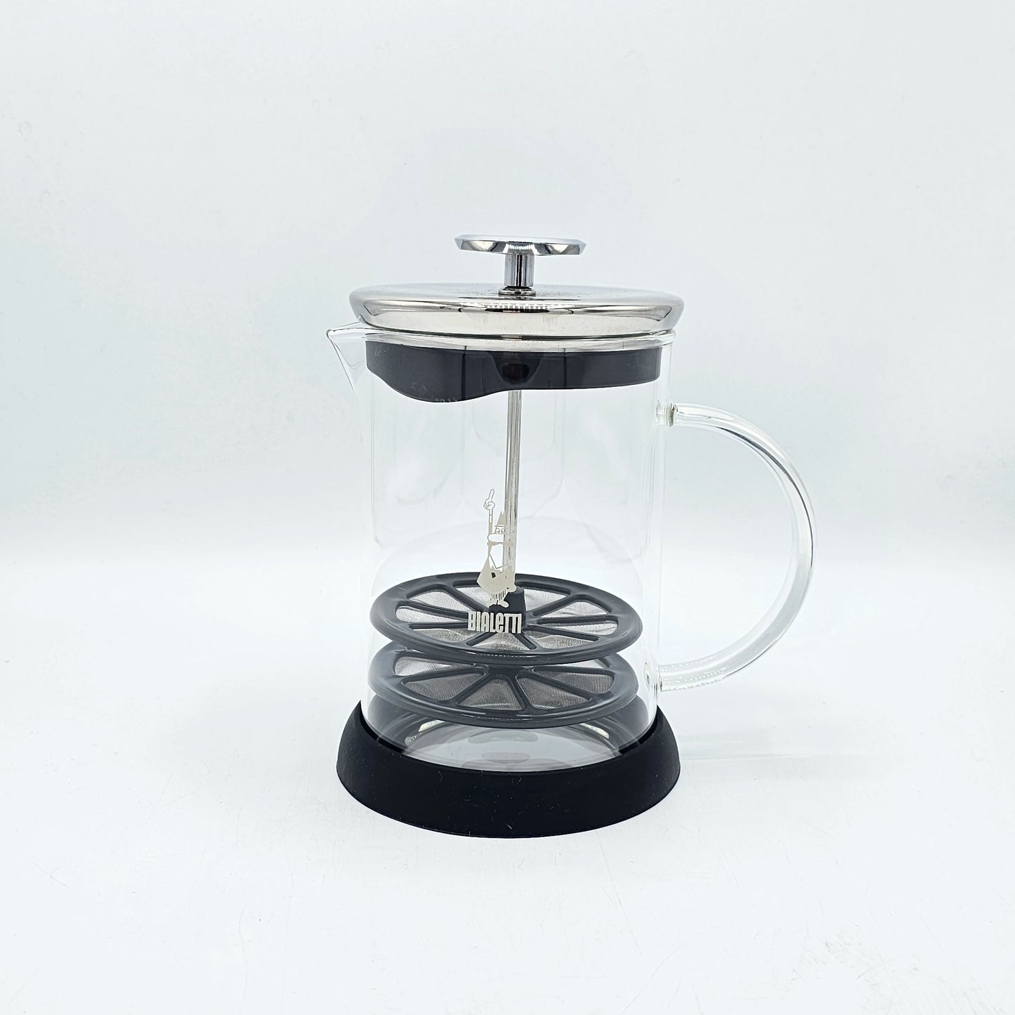 Cafetière à Piston Bialetti – Mousseur à Lait et Infuseur en Verre Borosilicate