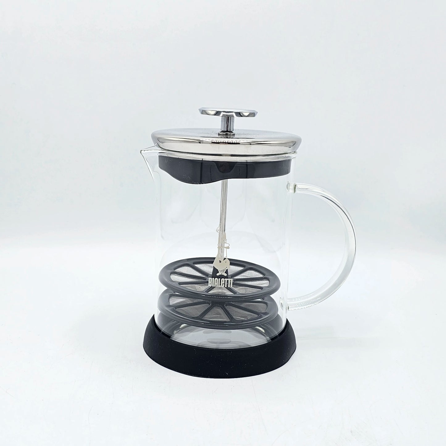 Cafetière à Piston Bialetti – Mousseur à Lait et Infuseur en Verre Borosilicate