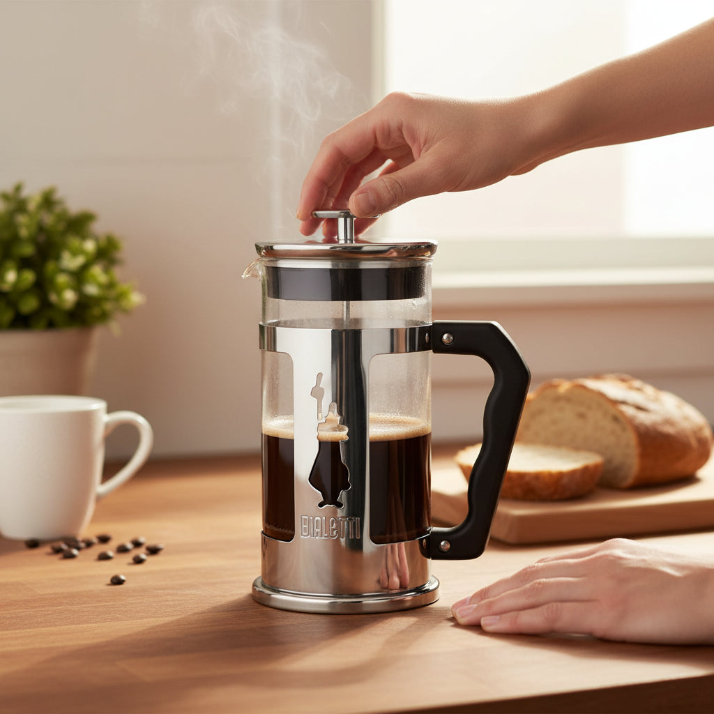 Cafetière à Piston Bialetti Smart – French Press Inox et Verre Borosilicate