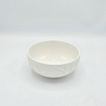 Bol en Céramique Blanche  5,5 cm avec Motifs Arabesques en Relief