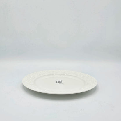 Assiette Plate Blanche en Céramique avec Bordure Arabesques – 8 cm
