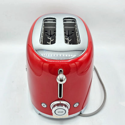 Grille-Pain 2 Tranches SMEG - Style Rétro Années 50 Rouge Iconique