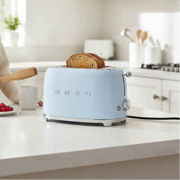 Grille-Pain 2 Tranches SMEG - Style Rétro Années 50 Bleu Pastel