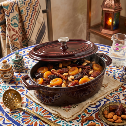 Mini Cocotte Ovale en Fonte Émaillée Rouge Cerise – Cuisson Saveur & Service à Table