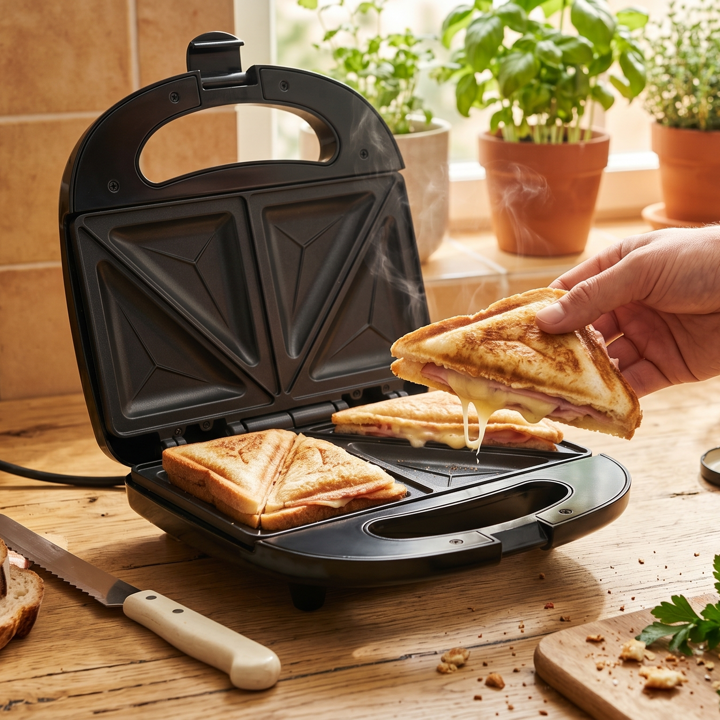 Appareil à Sandwich et Croque-Monsieur Ufesa – Finition Inox Premium