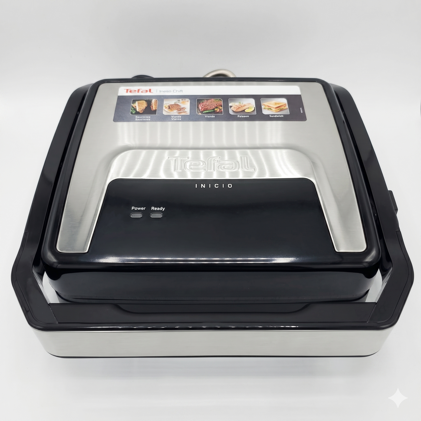 Grill Viande & Appareil à Panini Tefal Inicio - Inox & Noir