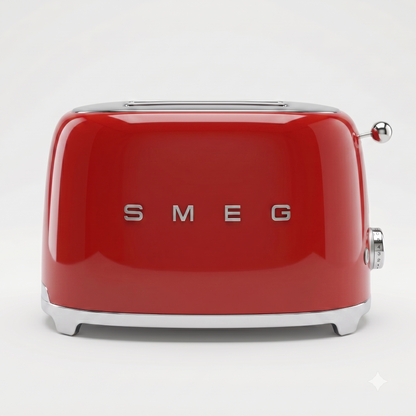 Grille-Pain 2 Tranches SMEG - Style Rétro Années 50 Rouge Iconique