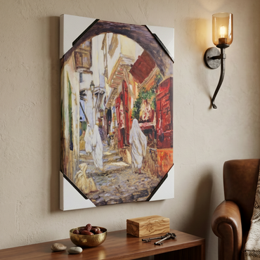 Tableau Toile Casbah d'Alger – Scène de Vie Orientale Impressionniste