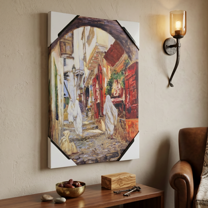 Tableau Toile Casbah d'Alger – Scène de Vie Orientale Impressionniste