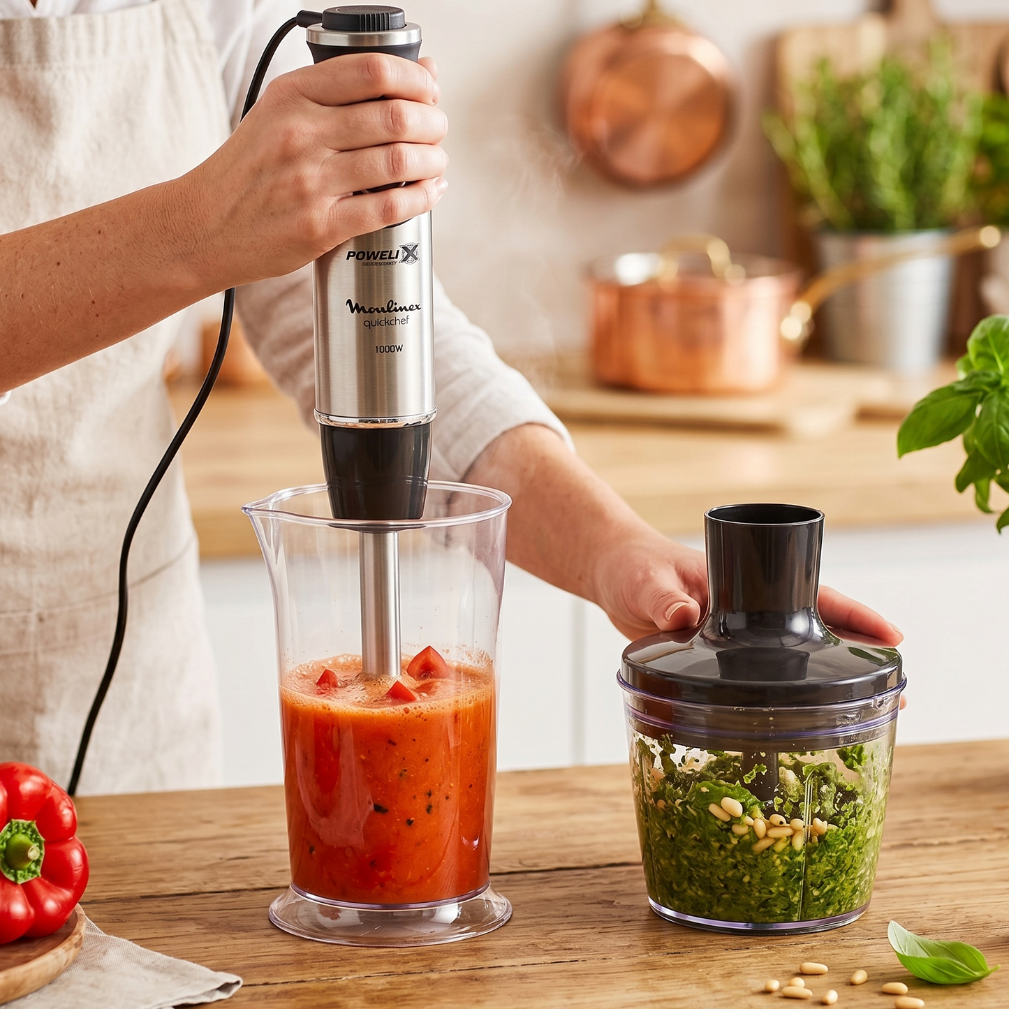 Mixeur Plongeant Moulinex Quickchef 1000W – Performance 3-en-1 & Technologie Powelix