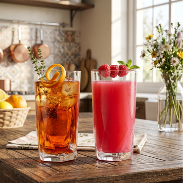 Set de 6 Verres Long Drink "Topázio" par Nadir – Design Géométrique & Cristallin | 300ml