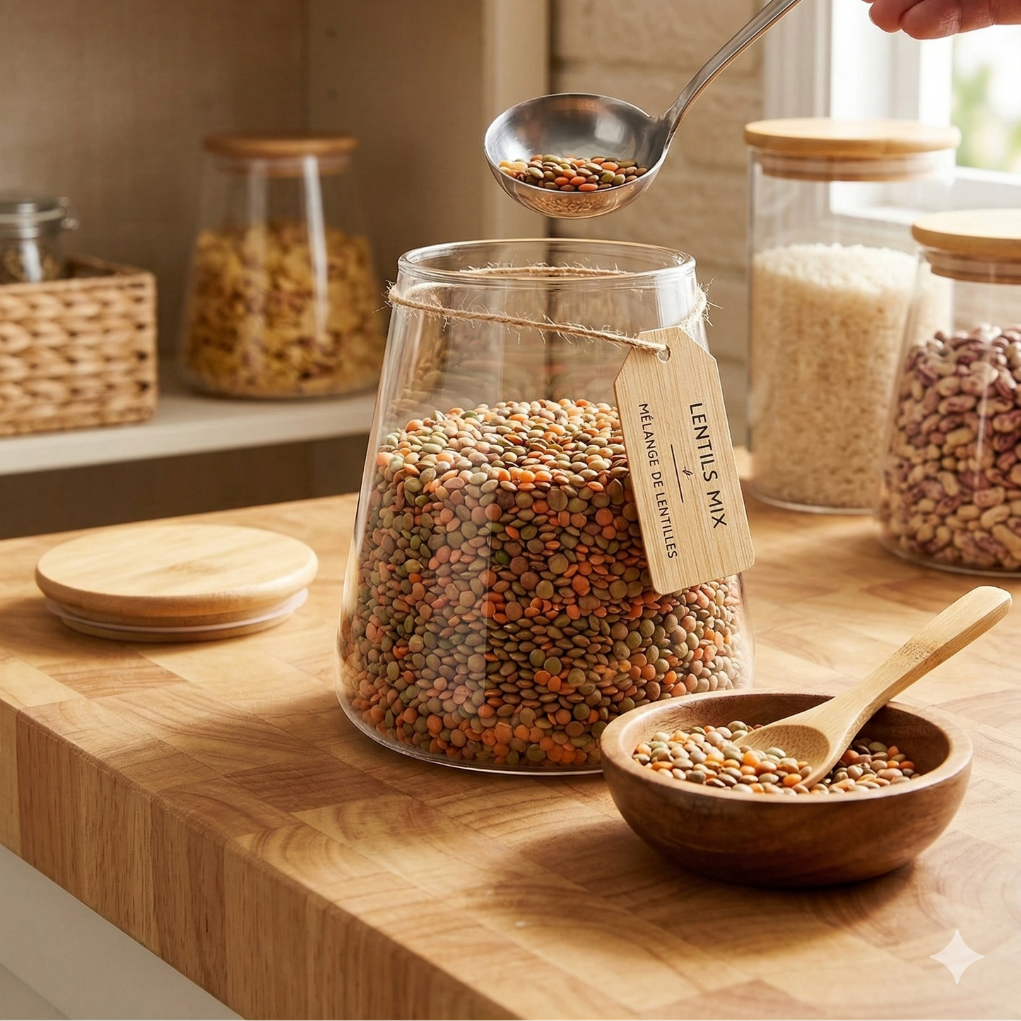 Bocal de Conservation en Verre – Couvercle Bambou