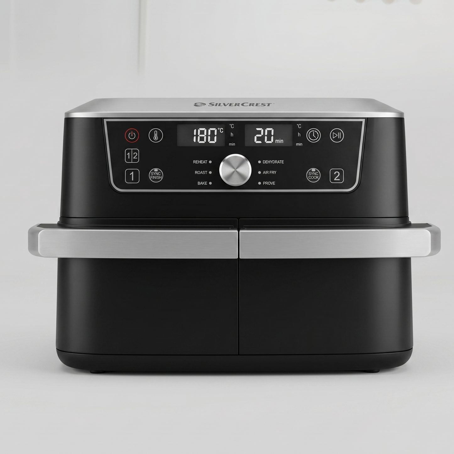 Air Fryer Double Panneau SilverCrest – Friteuse Sans Huile 2 Zones, 180°C