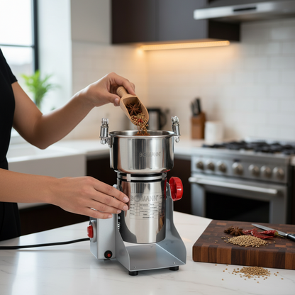 Moulin à Épices et Grains Professionnel Bomann – Broyeur Ultra-Puissant en Acier Inoxydable